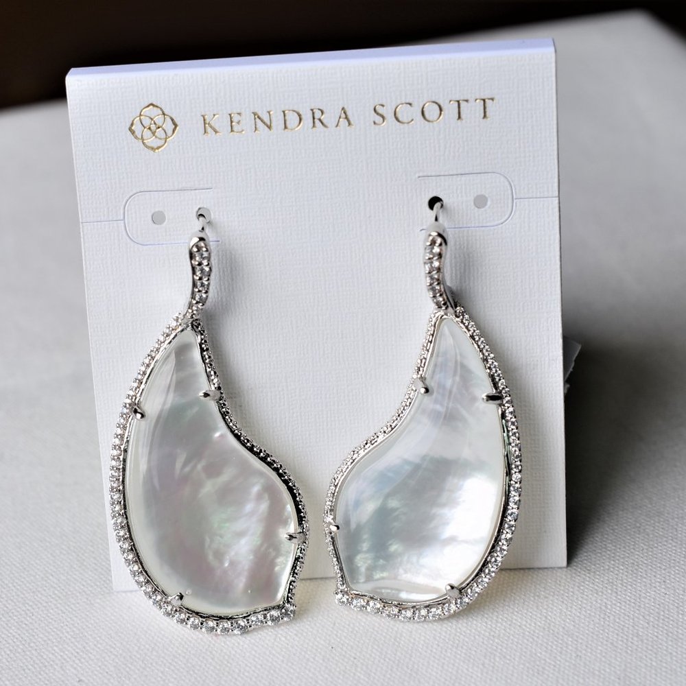Kendra Scott | Tinley Rhodium CZ Teardrop Earrings - Picture 1 of 2